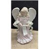 Image 4 : Porcelain Angel Figurine in Pink Gown with Scroll, 14” Tall and Cristal d'Arques Crystal Elephant