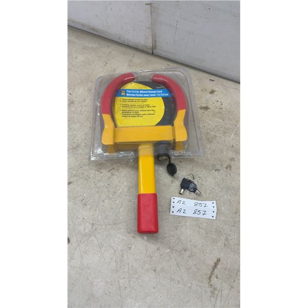 Power Fist 7” to 11.4” Wheel Clamp Lock, Hardened Steel with 2 Keys