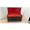 Image 3 : Red Metal Tool Chest with Flip-Up Top Compartment and 6 Black-Fronted Drawers, 14 × 12 × 26”