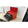 Image 5 : Red Metal Tool Chest with Flip-Up Top Compartment and 6 Black-Fronted Drawers, 14 × 12 × 26”