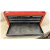 Image 6 : Red Metal Tool Chest with Flip-Up Top Compartment and 6 Black-Fronted Drawers, 14 × 12 × 26”