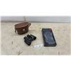 Image 1 : Vintage Agfa 8 × 30 Binoculars with Case and New Isotoner Men's Leather Gloves, Size Medium