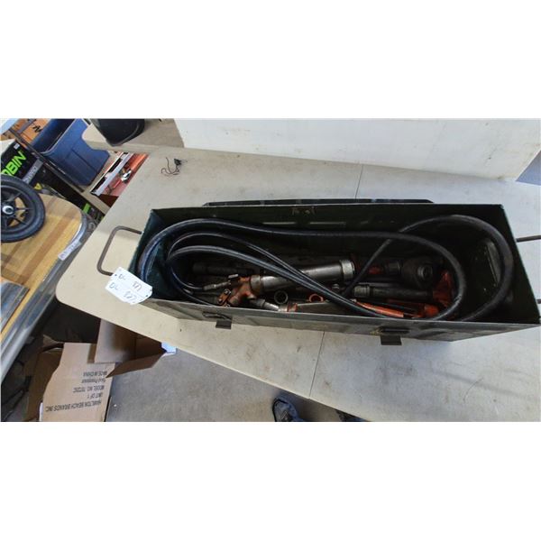 Hydraulic Body Repair Kit in Metal Case with Hoses, Rams, Spreader, and Attachments