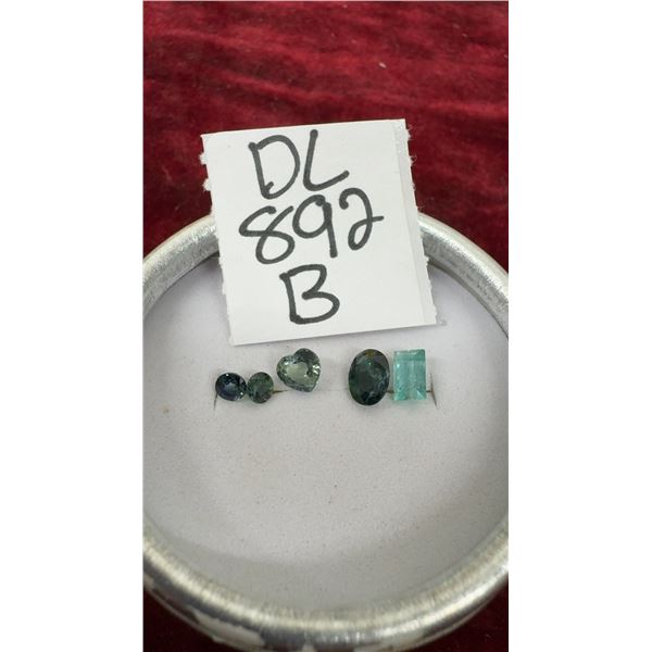 Natural Blue Green Sapphires (2Pcs), Blue Green Sapphire Heart Shaped, Bluish Green Sapphire, and