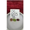 Image 1 : Orangish Pink Tourmaline, Green Peridot, and Purplish Pink Tourmaline