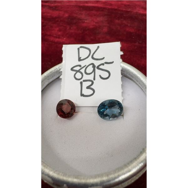 Purplish Pink Rhodolite Garnet and London Blue Topaz Gemstones