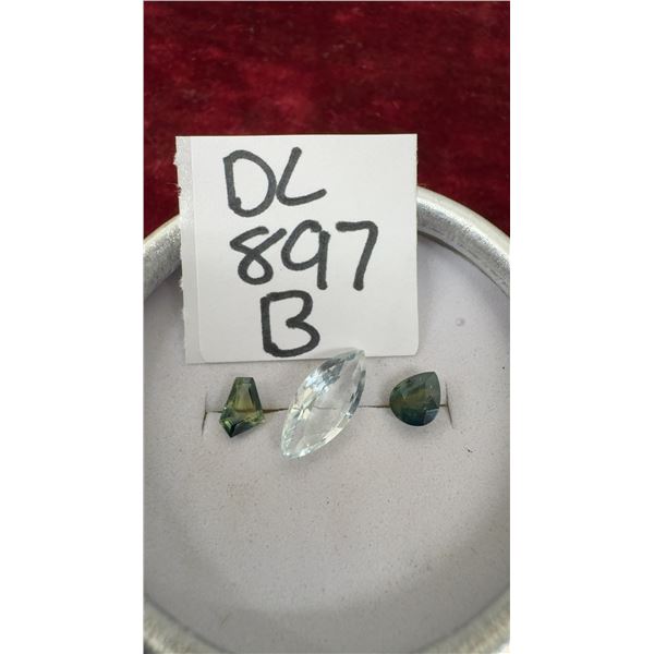Blue Green Sapphire, Light Blue Aquamarine and Blue Green Sapphire Gemstones