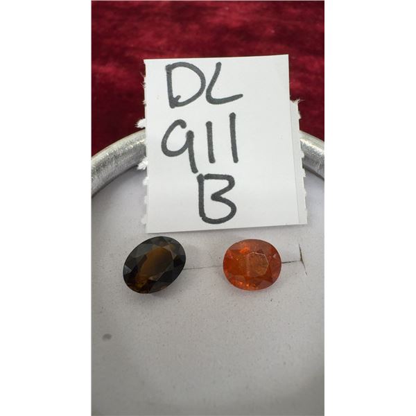 Orange Tourmaline and Orange Spessartite Garnet Gemstones
