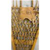 Image 2 : Wooden Snowshoes With Leather Bindings - 13.5” x 42.5 “