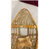 Image 7 : Wooden Snowshoes With Leather Bindings - 13.5” x 42.5 “