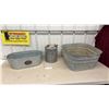 Image 1 : Square Galvanized Tub, Gas Can, and Oblong Planter
