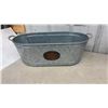 Image 2 : Square Galvanized Tub, Gas Can, and Oblong Planter