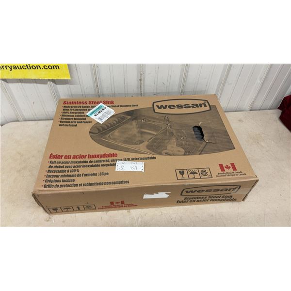 New Wessan Double Kitchen Sink With Strainers- 20.5” x 31” x 7” JR600D74