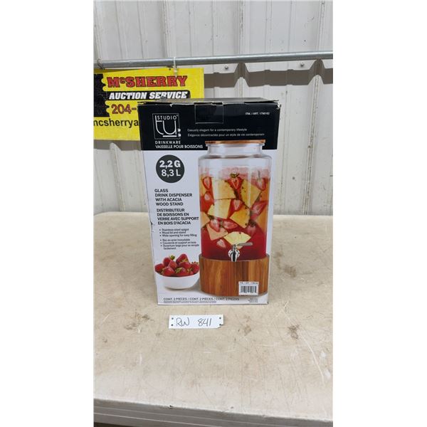 Glass Drink Dispenser - New or Store Return