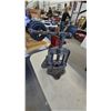 Image 5 : Vintage Pipe Vise, Black and Decker 3.0A Drill, Socket Set, and Metal Tool Box
