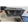 Image 6 : Vintage Pipe Vise, Black and Decker 3.0A Drill, Socket Set, and Metal Tool Box