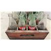 Image 2 : Vintage Coca-Cola Wooden 24-Bottle Crate with Assorted Glass Soda Bottles, 7Up