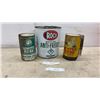 Image 1 : Vintage Roco Glycol Anti-Freeze Gallon Can and Two White Rose Motor Quart Oil Cans