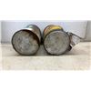 Image 6 : Vintage Roco Glycol Anti-Freeze Gallon Can and Two White Rose Motor Quart Oil Cans