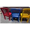 Image 2 : 3 Kiddie Refurbished Hardwood Chairs Overall Height 23 In. Seat Height 12 In.