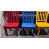 Image 4 : 3 Kiddie Refurbished Hardwood Chairs Overall Height 23 In. Seat Height 12 In.