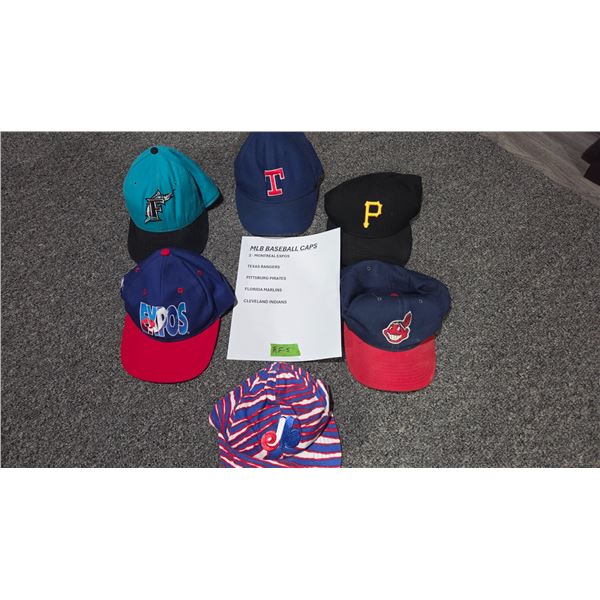 Six MLB Baseball Caps.
