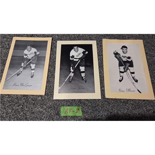 3 NHL Beehive Photos - Detroit Red Wings - Macgregor, Young, Ullman.