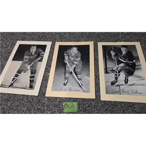 3 NHL Beehive Photos - Montreal Geoffrion, Backstrom, NY Ranger-Sullivan.