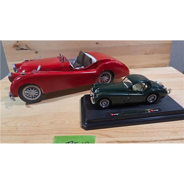 Antique Metal 15 In Jaguar Convertible, Bburago 1948 Jaguar XK120 Coupe 1/24th Scale Die Cast.
