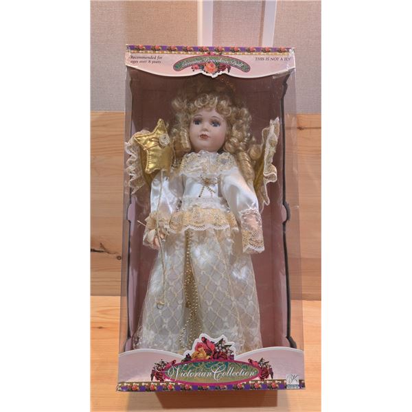 17 Inch Victorian Genuine Porcelin Doll, C/W Certificate Of Authenticity.