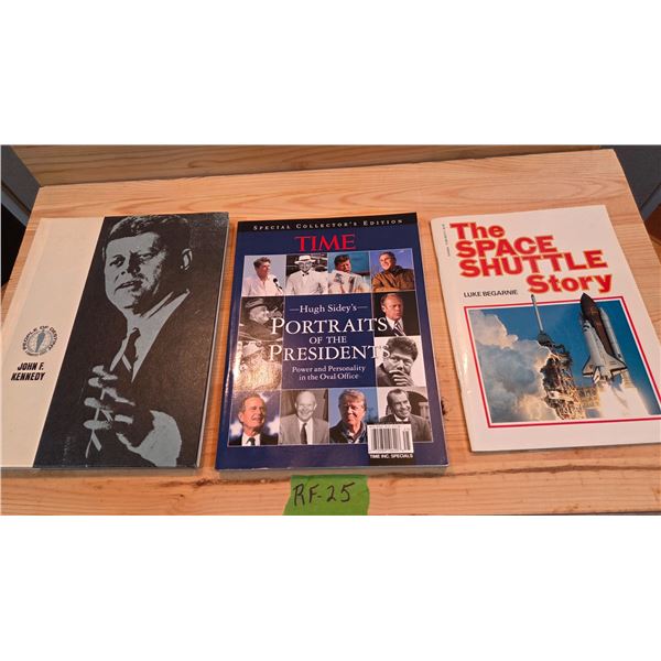3 Books - John F. Kennedy, Time Presidents, Story Of Space Shuttle.