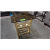 Image 1 : Antique Glass Top End Table, 18 In × 18 In × 23 In.