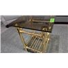 Image 2 : Antique Glass Top End Table, 18 In × 18 In × 23 In.