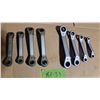Image 1 : Set Of 8 Ratchet Wrenches - 4 SAE 1/4 To 11/16, 4 Metric 7MM To 14MM.