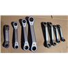 Image 4 : Set Of 8 Ratchet Wrenches - 4 SAE 1/4 To 11/16, 4 Metric 7MM To 14MM.