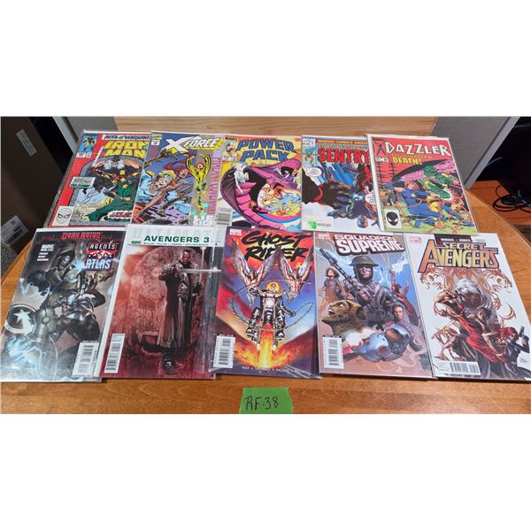 10 Marvell Comics In Protective Clear Sleeves.
