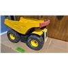 Image 1 : Tonka Hasbro Mighty Big Yellow Dump Truck 19 Inches Long, Red Handle.