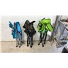 Image 6 : Three Folding Quad Camp Chairs with Cup Holders, Blue, Camouflage, and Lime Green
