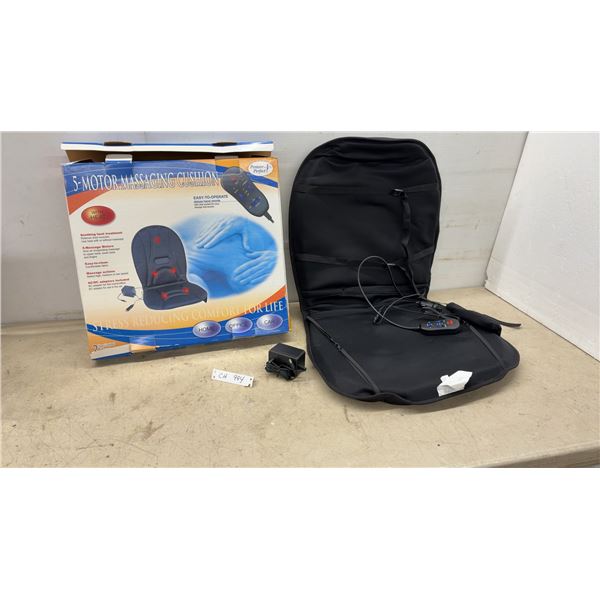 Posture Perfect 5-Motor Massaging Cushion with Heat, Hand Remote, and AC/DC Adaptors