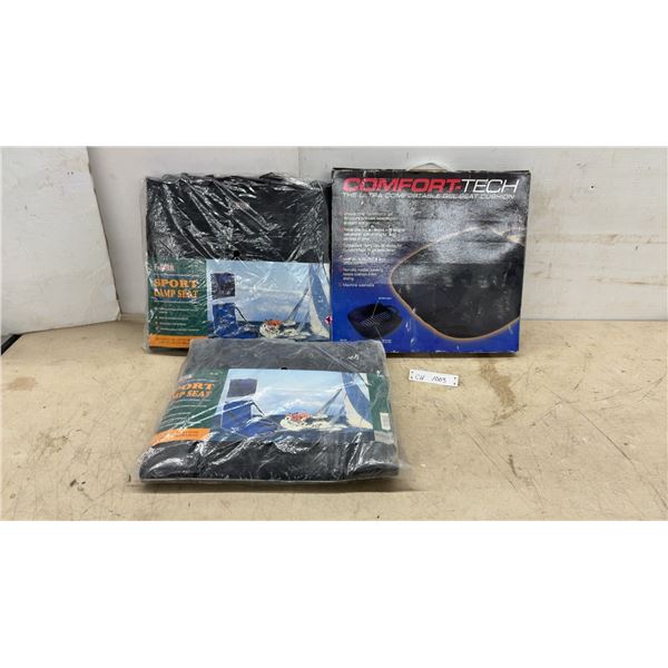 Comfort-Tech Gel Seat Cushion and Two Famous Trails Sport Camp Seats