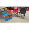 Image 1 : Four Folding Camping Chairs Including Canadian Flag, Escort and Two "Tot Spot" Children's Chairs