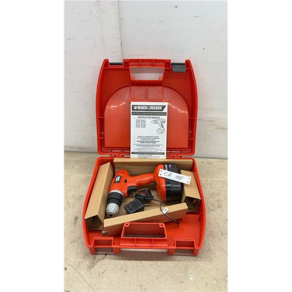 New Black and Decker GC1800 18-Volt Cordless Drill Kit with Battery, Charger, Manual, Case