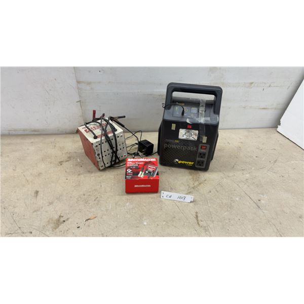 Xantrex Powerpack 300 and MotoMaster 1A-12V Trickle Battery Charger, and Vintage Battery Charger