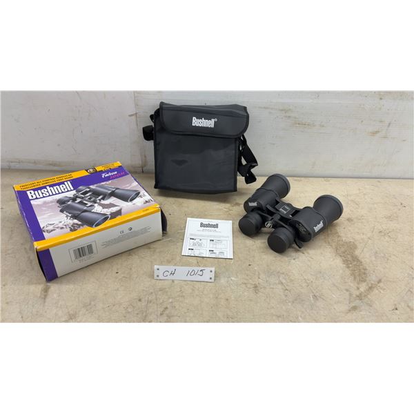 New Bushnell Falcon Zoom 9-27 × 50 InstaFocus Binoculars with Box, Case, and Manual