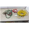 Image 1 : Jumper Cables, Red Indoor/Outdoor Extension Cord, and Yellow Heavy-Duty Outdoor Extension Cord