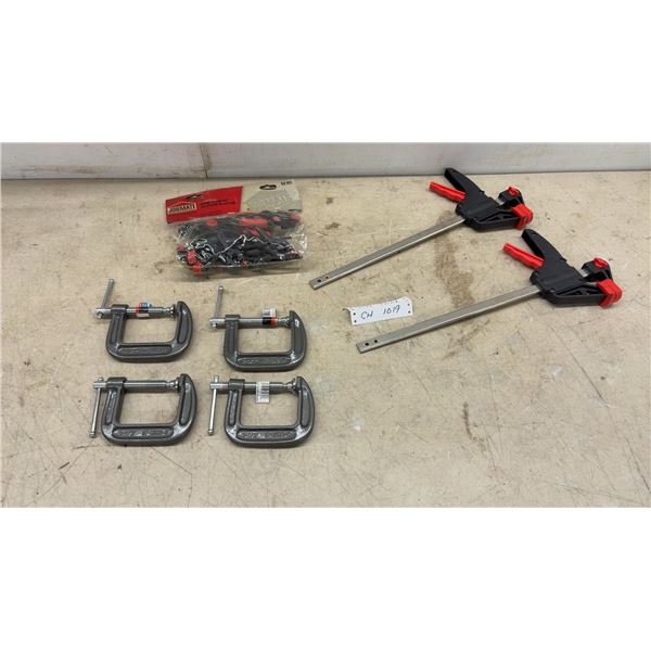 Jobmate 12-Piece Hobby Clamp Sets, 2 1/2” C-Clamp and 2 Quick-Release Bar Clamps