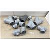 Image 1 : Assorted Grey PVC DWV Plumbing Fittings Including 3 and 4” Wyes, Tees, Elbows