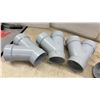 Image 2 : Assorted Grey PVC DWV Plumbing Fittings Including 3 and 4” Wyes, Tees, Elbows