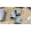 Image 4 : Assorted Grey PVC DWV Plumbing Fittings Including 3 and 4” Wyes, Tees, Elbows