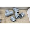 Image 6 : Assorted Grey PVC DWV Plumbing Fittings Including 3 and 4” Wyes, Tees, Elbows